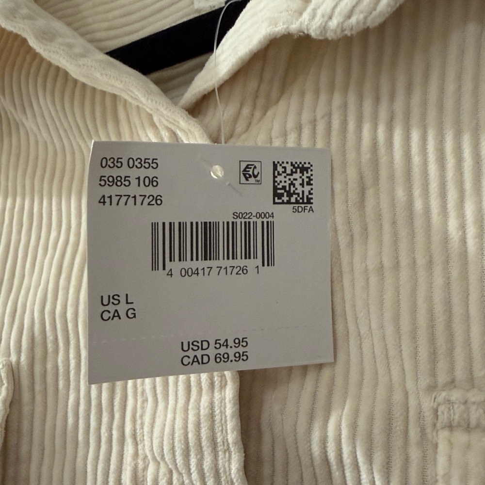 American Eagle corduroy cream button up - Picture 3 of 4